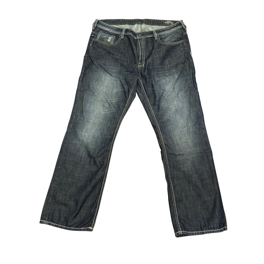 Buffalo David Bitton Mens Straight Jeans W40 L32 Dark Wash Cotton Blend Denim